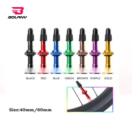 Accessories BOLANY 2pcs Bicycle Valve 40mm/60mm MTB Road Bike Tubeless Tyres Conversion Anodize Aluminium Alloy Sealant Accessories