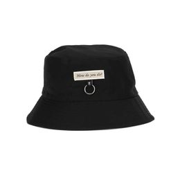 Wide Brim Hats Bucket Hats 2023 Fashion New Men And Women Letter Embroidered Fisherman Hat Korean Style Travel ClimbOutdoor Sunscreen Bucket Hat J240425