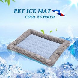 Pet mats summer cold dog mats cooling products small and medium-sized dog ice silk dog litter cat mats Pet supplies 240425