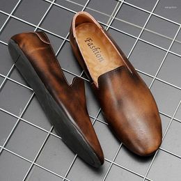 Casual Shoes Men's Driving 2024 Men Genuine Leather Loafers Fashion Handmade Soft Breathable Moccasins Flats Slip On