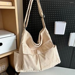 Shoulder Bags Women Satchel Sling Bag Zipper Corduroy Multiple Pockets Casual Messenger Tote Versatile Top Handle Work Travel