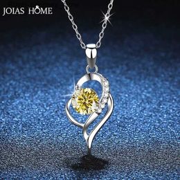 Pendant Necklaces JoiasHome Silver s925 1ct Mosquito Gemstone Love Pendant Necklace Fashion Classic Style Best Wife Gift Q240426