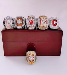 6PCSset Clemson 2011 2014 2015 2016 2018Tigers National Championship Ring Set Fan Men Promotion Gift whole 2020 Drop 3130001