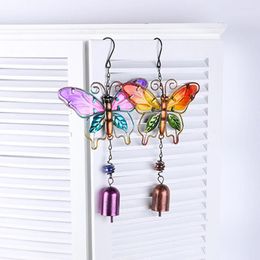 Decorative Figurines Wind Chimes Home Decor Colourful Butterfly Pendant Bell Tube Indoor Garden Decoration Outdoor For Bedroom