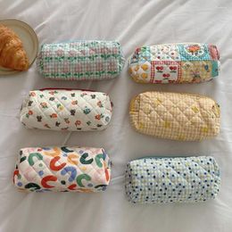 Cosmetic Bags Floral Makeup Brushes Storage Bag Cosmetics Organizers Small Pencil Cases Cute Pen School Supplies Stationery Gift