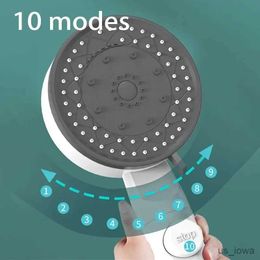 Bathroom Shower Heads 10 Mode Showerheads High Pressure Philtre Showerheads One Touch Stop Bathroom Handheld Water Saving Sprayer Bathroom Accessories