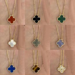 Jewelry designer four Leaf Clover Necklaces Pendants Mother-of-pearl Stainless Steel Plated for Women&girl Valentine&#039;s Mother&#039;s Day Engagement Jewelry-gift