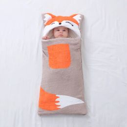 Bags Newborn Baby Sleeping Bag Fox Shape Thick Warm Blanket Pure Cotton Cocoon Infant Boys Girls Clothes Nursery Wrap Swaddle 06M