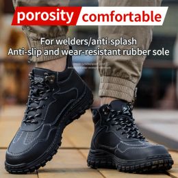 Boots Safety Shoes Men's Steel Toe Caps Working Indestructible PunctureProof Work Boot Antislip Waterproof ShoesOutdoor Work Shoes