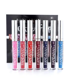 HANDAIYAN 7pcs sticks nonstick cup flash lipgloss shiny lip gloss liquid lipstick gift box 1set6513932