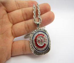 Chicago 2016 Cubs World Baseball Champions championship ring Pendant Necklace With Chain Fan Men Promotion Gift whole 2019 Dro2228585