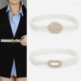 Belts Women's Waist Chain Belt Fashion Luxury Pearl For Dress Fringes Decoration Official Body Jewelry