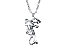 High Polished Wild Mens Womens Creative Titanium Steel Smooth leopard Cheetah Pendant Necklace Animal Jewelry2418754