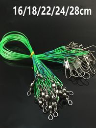 100pcslot 5 Sizes Mixed 16cm28cm Antibite Steel Wire Terminal Tackle Fishing Line Stainless Snaps Swivels Pesca Accessories e2363850