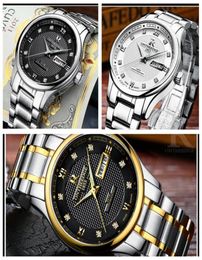 RONTHEEDGE Mens Fashion Quartz Watch Stainless Steel Band Auto Date Diamond Luxury Business Wristwatches Male Watches RZY025243f1973781