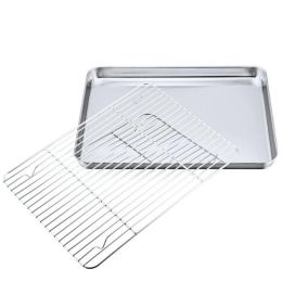 Controls Baking Tray with Removable Cooling Rack Set Stainless Steel Baking Pan Sheet Non Toxic , Used for Oven, Bbq Tray Dishwasher Safe