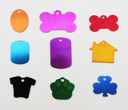 100pcslot Aluminium Alloy blank Pet Dog ID Tags Anodized surface laser engravable Identity Tags5555819