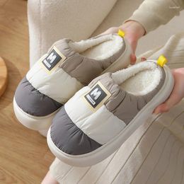 Slippers 2024 Winter Women's Down Cloth Waterproof Outer Wear Cotton Shoes Indoor Home Warm Anti Slip Comfortable Soft