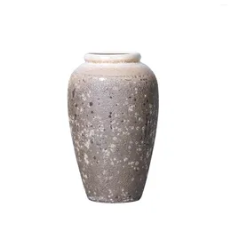 Vases Vintage Sand Ceramic Vase 6.5"D X 12"H - Artisanal Piece For Your Home