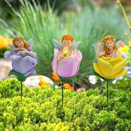 Garden Decorations 3x Miniature Resin Statue Figurine Birthday Stakes Decorative Angel