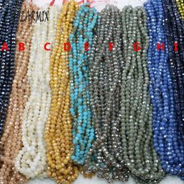 Chains 20 Strands 6 Mm Mix Colors Glass Beads 14" Length Chain Facted Jewelry Finding For DIY 4876