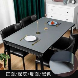 Table Cloth New type of tablecloth heat-resistant artificial leather mat double-sided waterproof tablecloth mat 240426