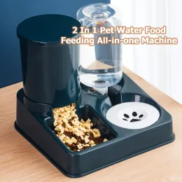 Supplies Pet Food and Water Feeder,2 in 1 SelfFeeding Bowl Cat Automatic Feeder,Durable Plastic Pet Food Bowl for Cats, Small Dogs