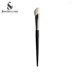 Makeup Brushes Shoushoulang Professional Handmade Make Up Brush Y110 Angled Eye Shadow Soft Saikoho Goat Hair Ebony Handle