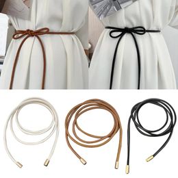 Belts Simple Vintage Decoration Tie Thin Belt For Dress Fashion Female Faux PU Leather Long Waist Rope Knotted Waistband