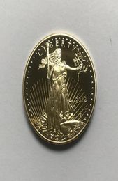 10 pcs Non magnetic dom 20112 coins statue beauty eagle badge gold plated 38176742