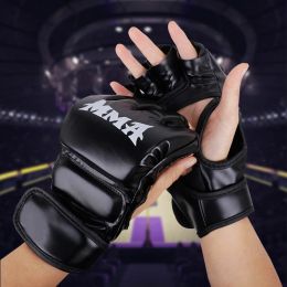 Boxing Professional Boxing Training Gloves Half Finger Leather Cushion for Adult Sanda Boxing UFC Training Sandbag Knuckles