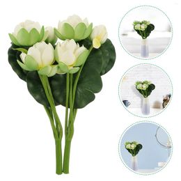 Decorative Flowers 2pcs Artificial Lotus Bouquets Simulation Tabletop Flower Arrangements