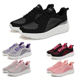 Free Shipping Men Women Running Shoes Mesh Lace-Up Breathable Black Pink Purple Grey Mens Trainers Sport Sneakers GAI