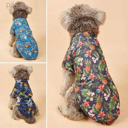 Dog Apparel Small and Medium-sized Dog Beach Pineapple Shirt Hawaiian Pet Dog Cat Golden Retriever Spring and Summer Season Clothing d240426