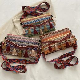 Totes Vintage Bohemian Fringe Shoulder Bag Women Tassel Boho Hippie Gypsy Fringed Women's Handbags Open Purses And