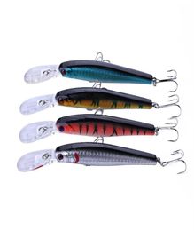 HENGJIA 80pcs lot 12 5cm 14g Minnow plastic Hard lure 3D eyes Artificial fishing Tackle with Treble hook 4hook274S1057897