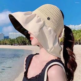 Wide Brim Hats UV Protection Bucket Hat Women Foldable Beach Cap Outdoor Breathable Sun