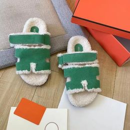 Lady Furry Teddy Bear Fuzzy slide Sandals Luxury Office Designer Sandal Winter fashion Slippers Women's Gift Slipper cool Orange Slides Tazz Casual Shoe size35-42