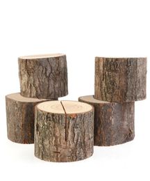 Retro Tree Stump Craft Wood Slice Place Card Holder Wedding Natural Wooden Decorate Po Clip Table Seat Cards Party Supplies8395287