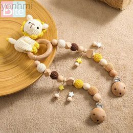 Mobiles# Baby Rattle Toys Stroller Mobile Toys 0-12 Months Rattle Newborn Crochet Rocket Wooden Clips Pendant Toys for Newborn Toys Gifts d240426