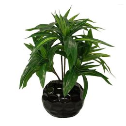 Decorative Flowers 35CM Green Palm Tree Bunch Office Living Room Flower Material Home Decor Desktop Decorations Artificial Plants Fake