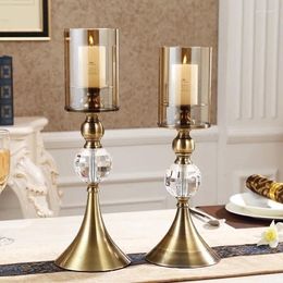 Candle Holders IMUWEN Single Holder Romantic Crystals Candlestick Luxury Stand Home Table Decoration