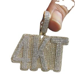 Customized Sign 4Kt VVS Moissanite Fully Iced Out White Gold Plated Bust Down Hip Hop Sterling Sier Pendant