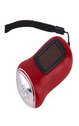 Mini Portable Hand Crank Dynamo 3 LED Solar Powered Flashlight Camping Torch5736799