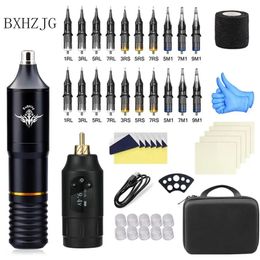 Tattoo Pen Cartridge Wireless Tattoo Machine Kit Beginner Rotary Machine Type Machine Kit Complete Tattoo Kit Tattoo Supplies 240416