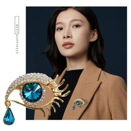 Brooches Waterdrop Crystal Eyes For Women Rhinestones Blue Eye Brooch Pins Fashion Women's Dress Hat Collar Gi M7r9