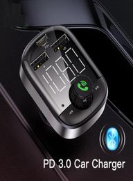 USB Car Charger For Phone Bluetooth Wireless FM Transmitter MP3 Player Dual Chargers TF Card Music Hand Kit1401000