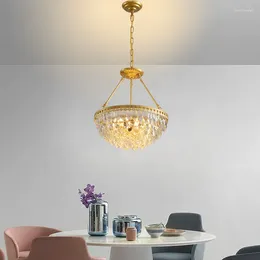 Chandeliers French Light Luxury Crown Crystal Led Chandelier Home Decoration Bedroom Living Room Dining Ceiling Chain Dual Use Lamp