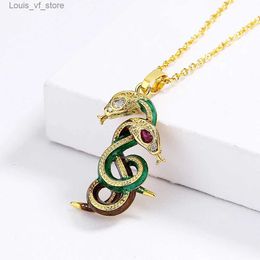 Pendant Necklaces 925 Silver Handmade Enamel Epoxy Oil Coloured Snake Necklace Design Jewellery Lady Party Birthday Gift H240426