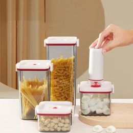 Organisation Large Food Storage Containers Set Vacuum Plastic Sealed Dry Food Containers Lids for Kitchen Pantry Organisation Wine Stopper